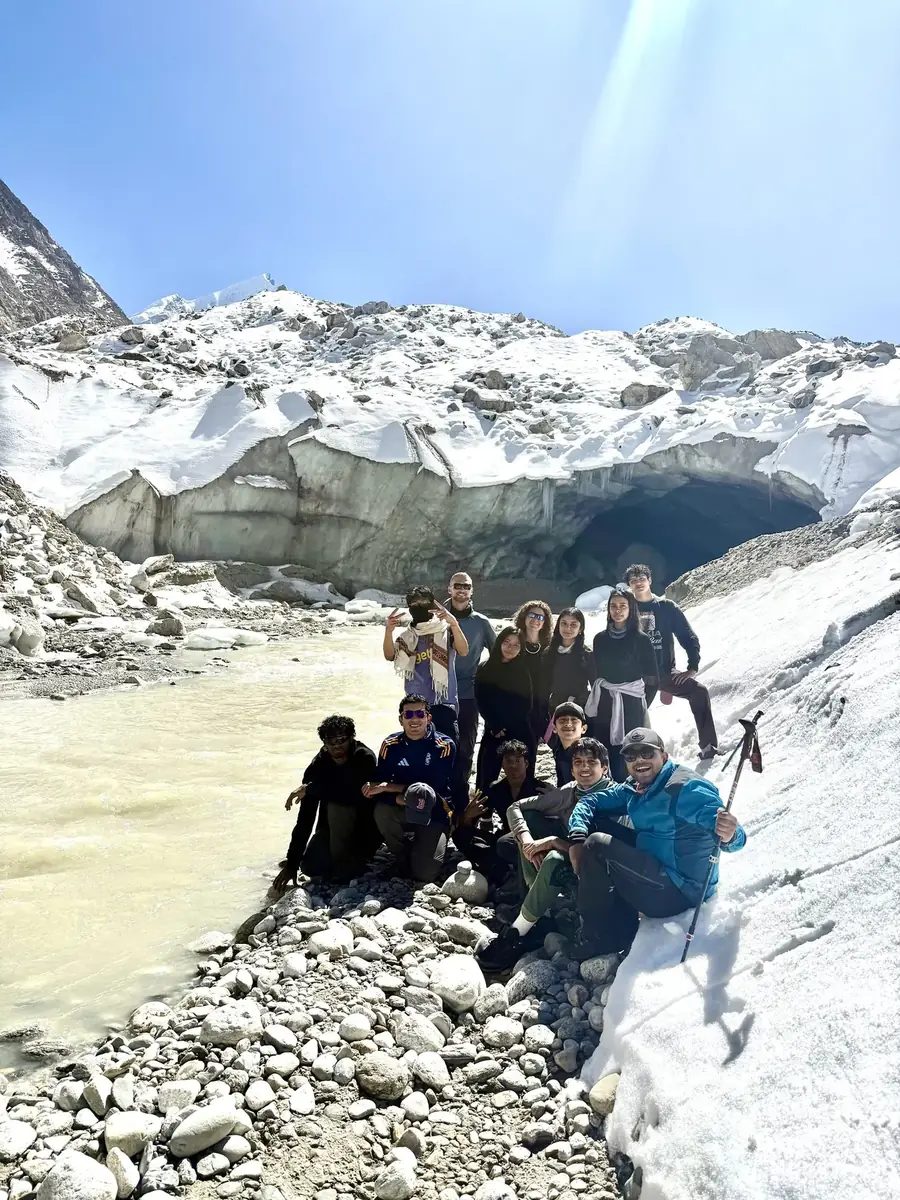 The group at Gaumukh glacier